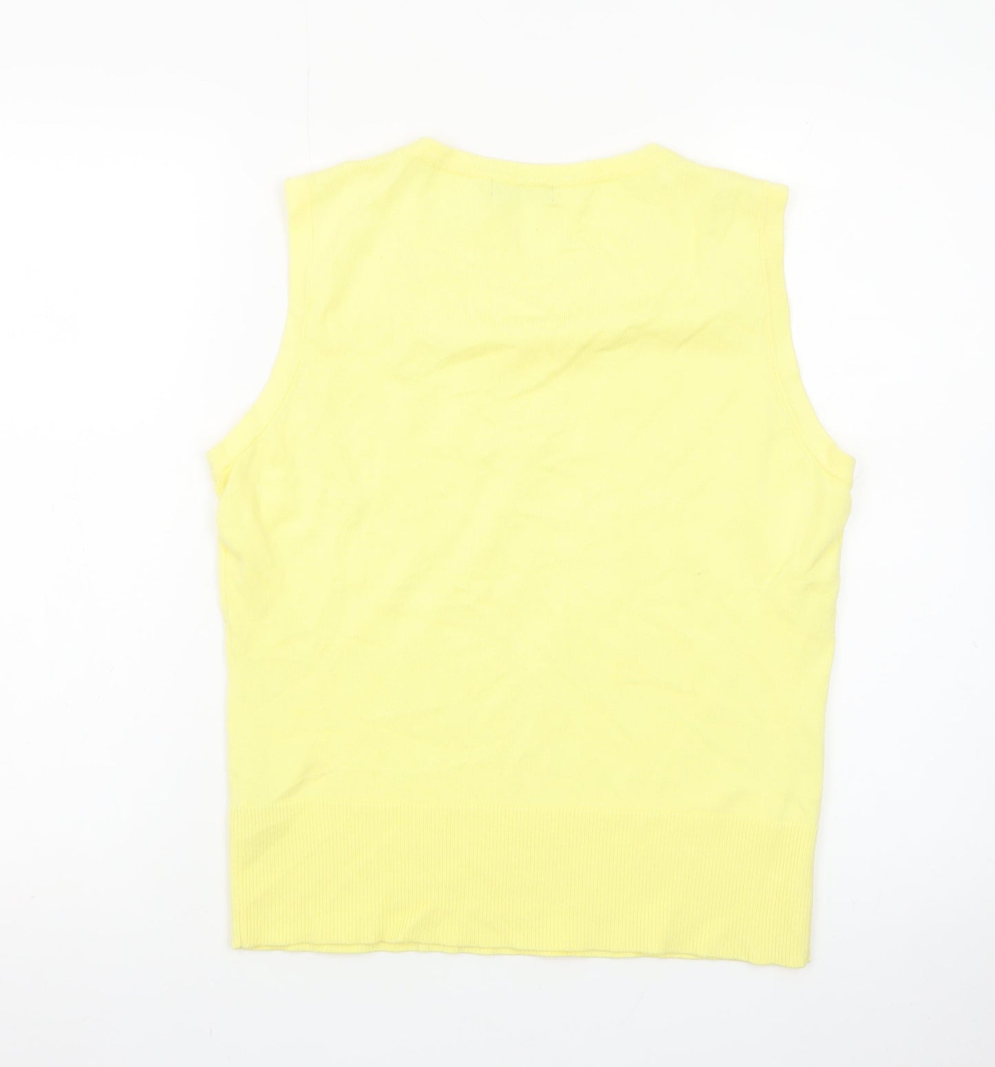 M&Co Women's Yellow Sleeveless Beaded Knit Tank Top Size 14