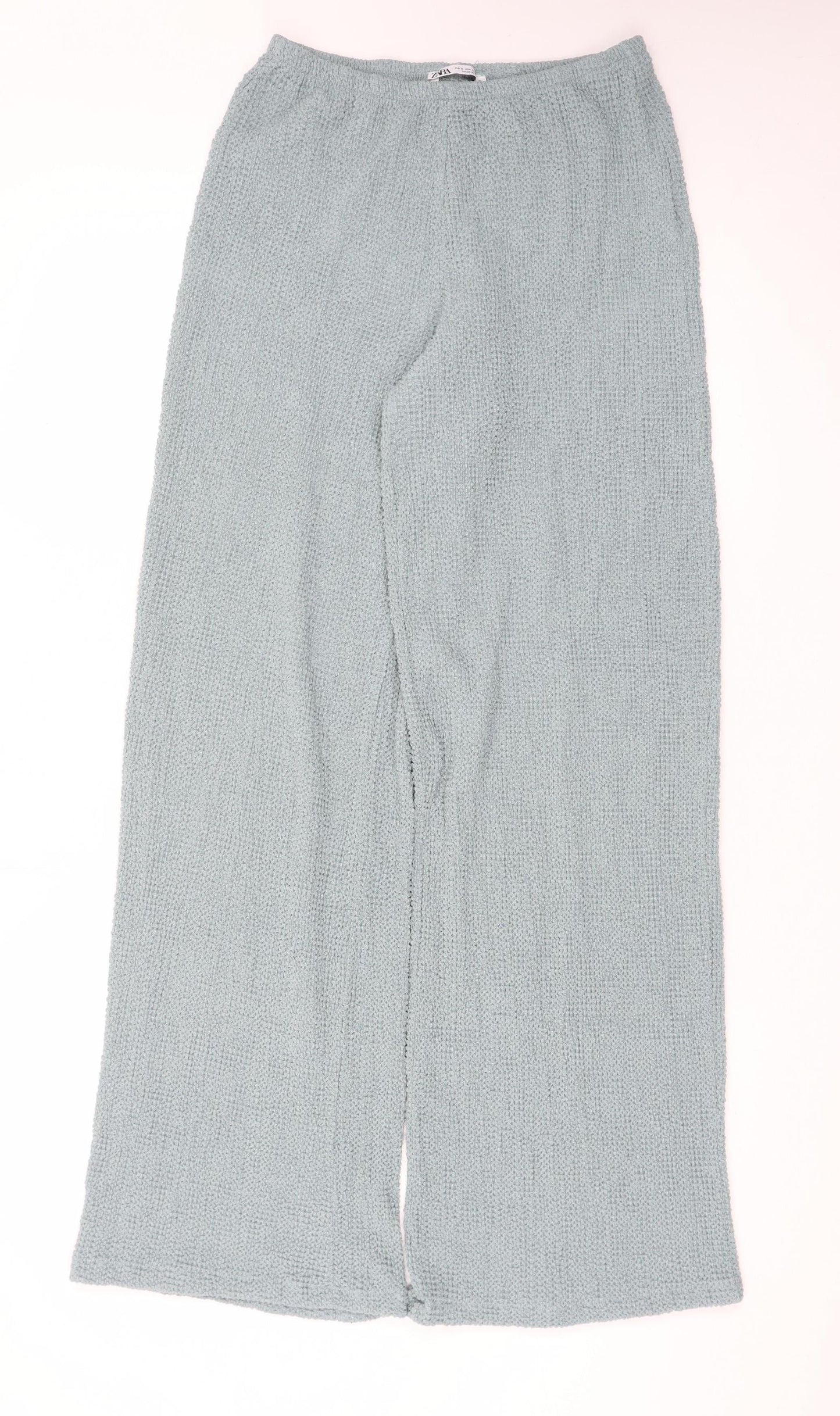 Zara Women’s Grey Wide-Leg Knit Trousers Size S