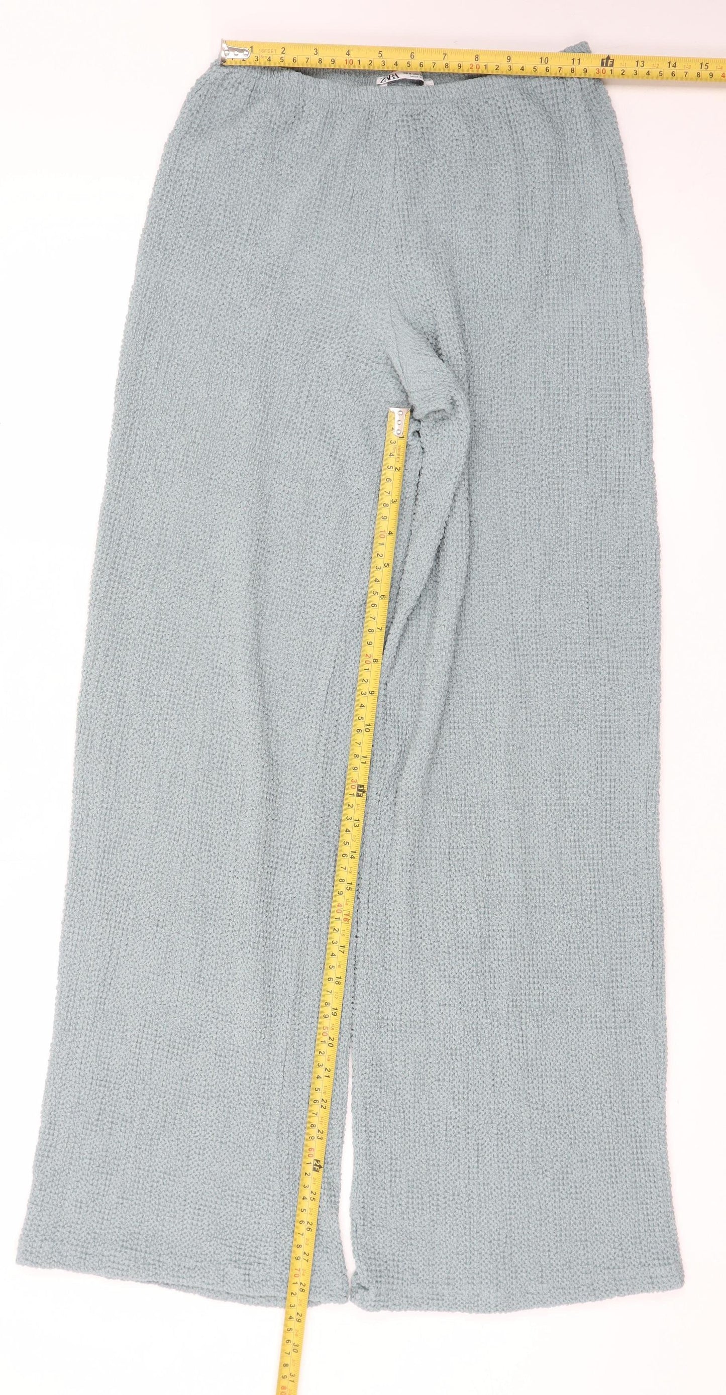 Zara Women’s Grey Wide-Leg Knit Trousers Size S