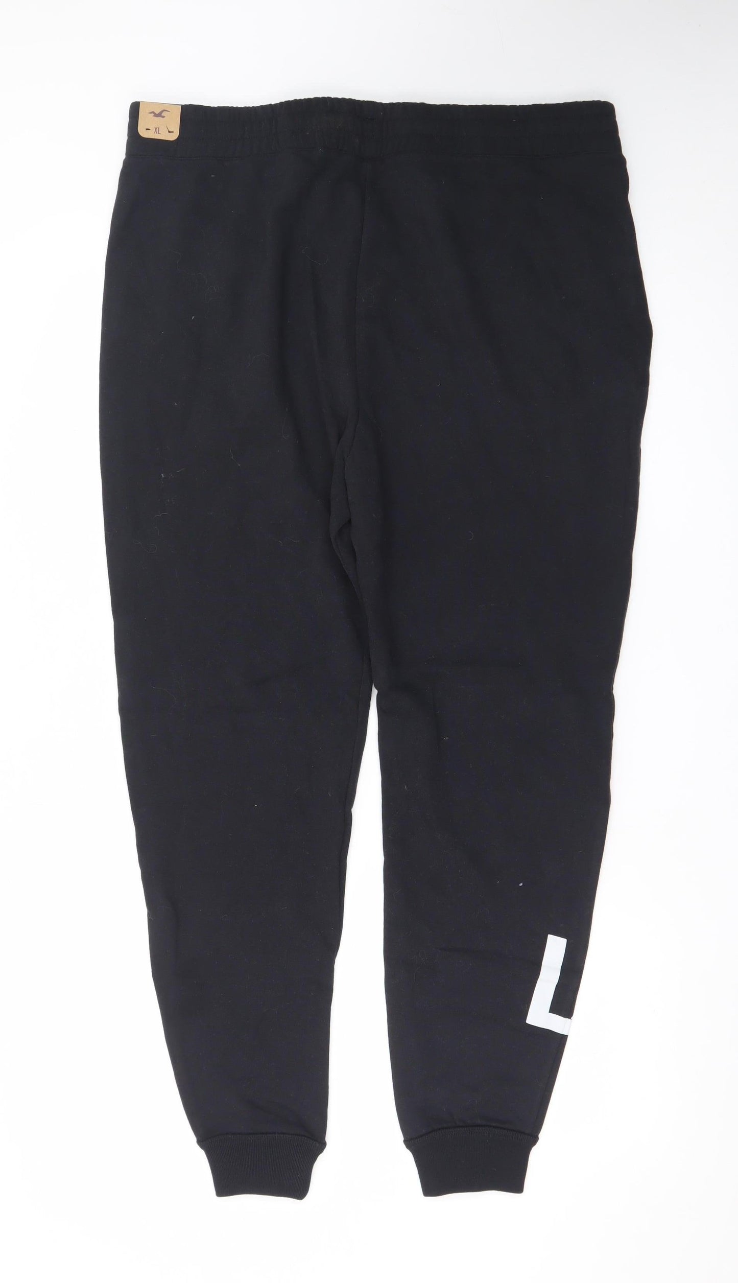 Hollister Men’s Black XL Jogger Sweatpants with Logo Print