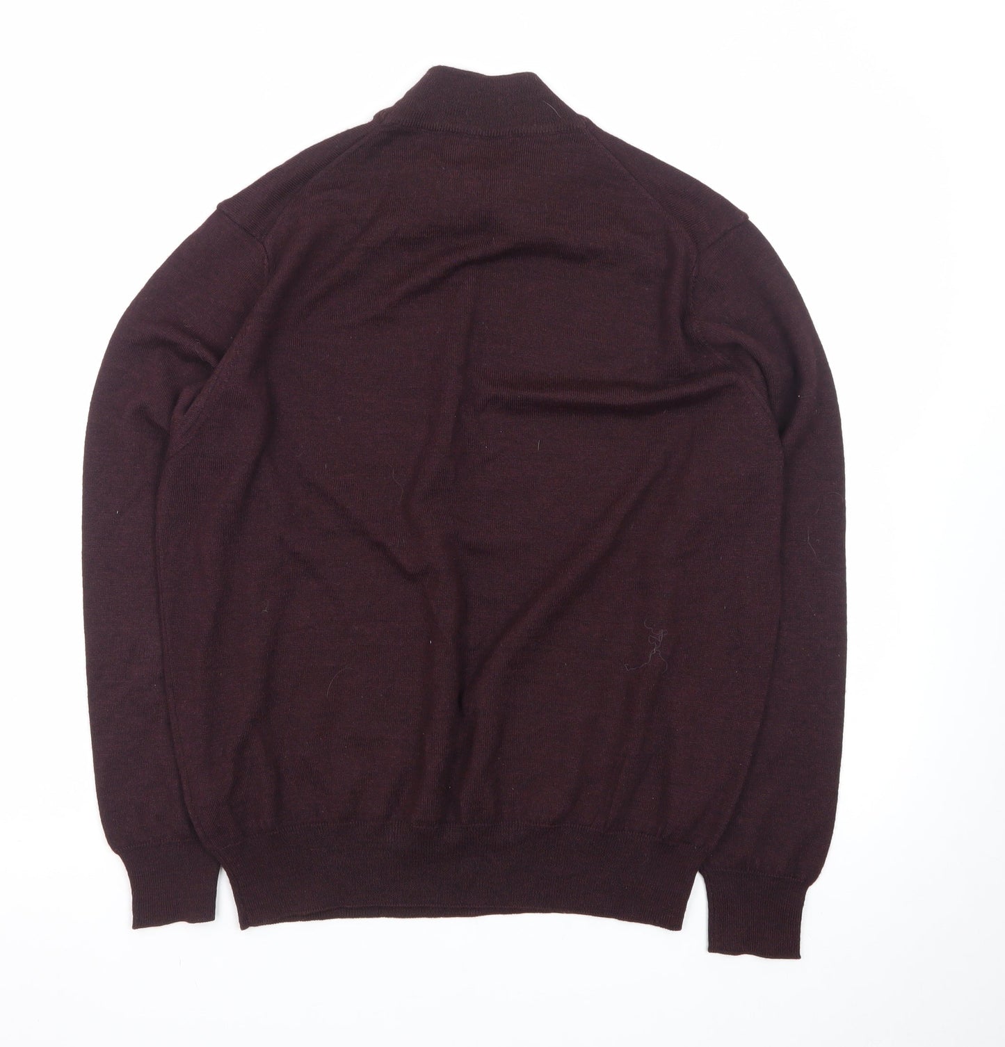 Marks and Spencer Men’s Brown Wool Blend Roll Neck Jumper Size L