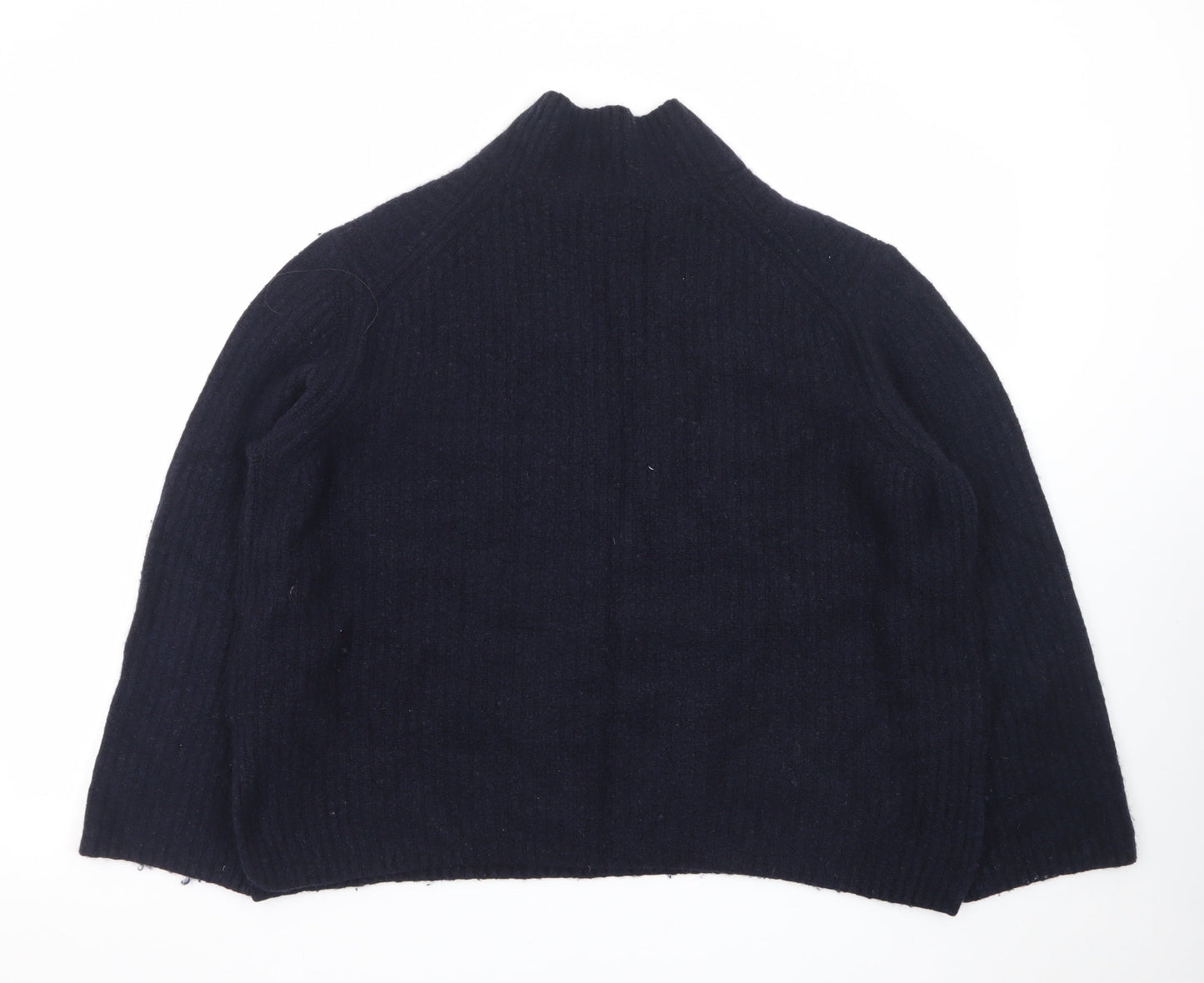 Whistles Women's Black Mock Neck Wool Blend Knit Jumper Size M