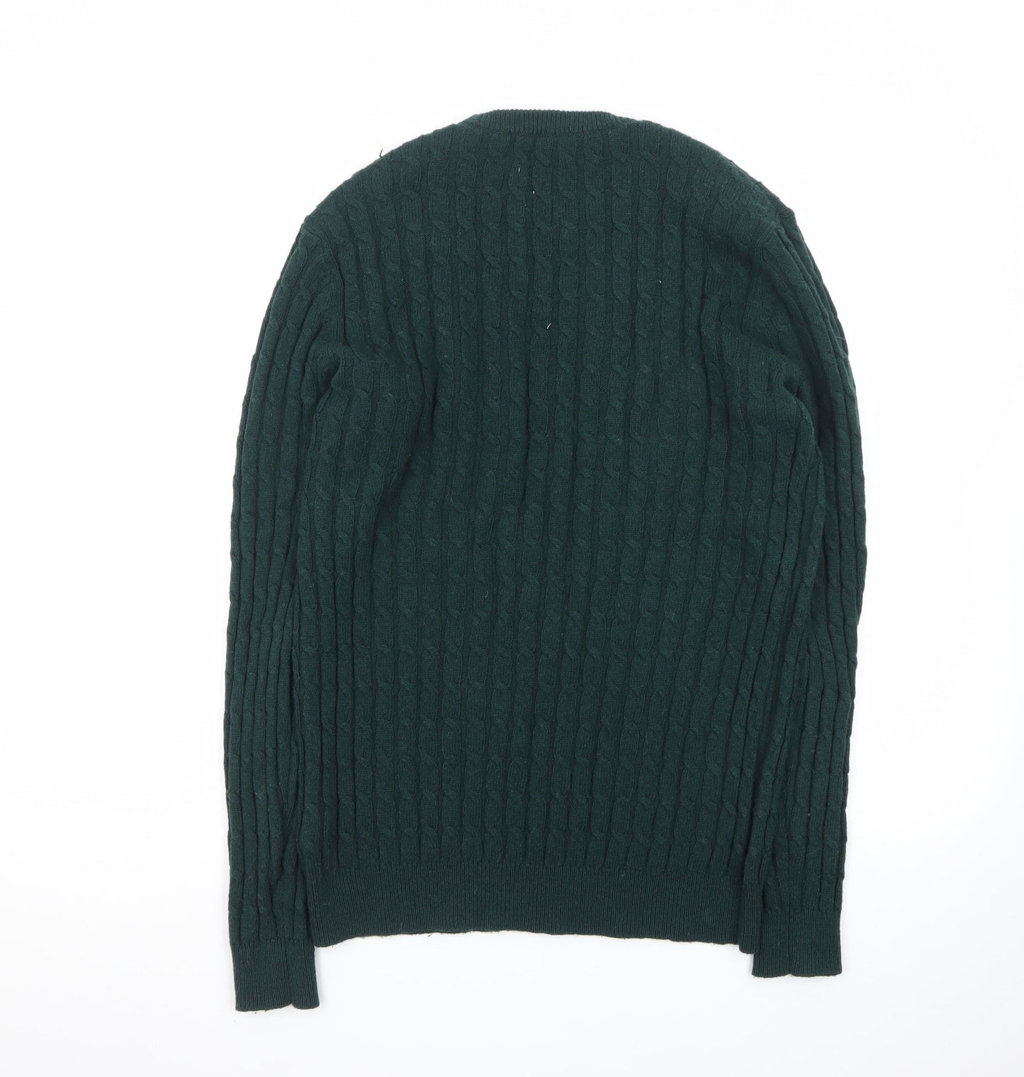 Jack Wills Womens Green Cable-Knit Pullover Jumper Size S