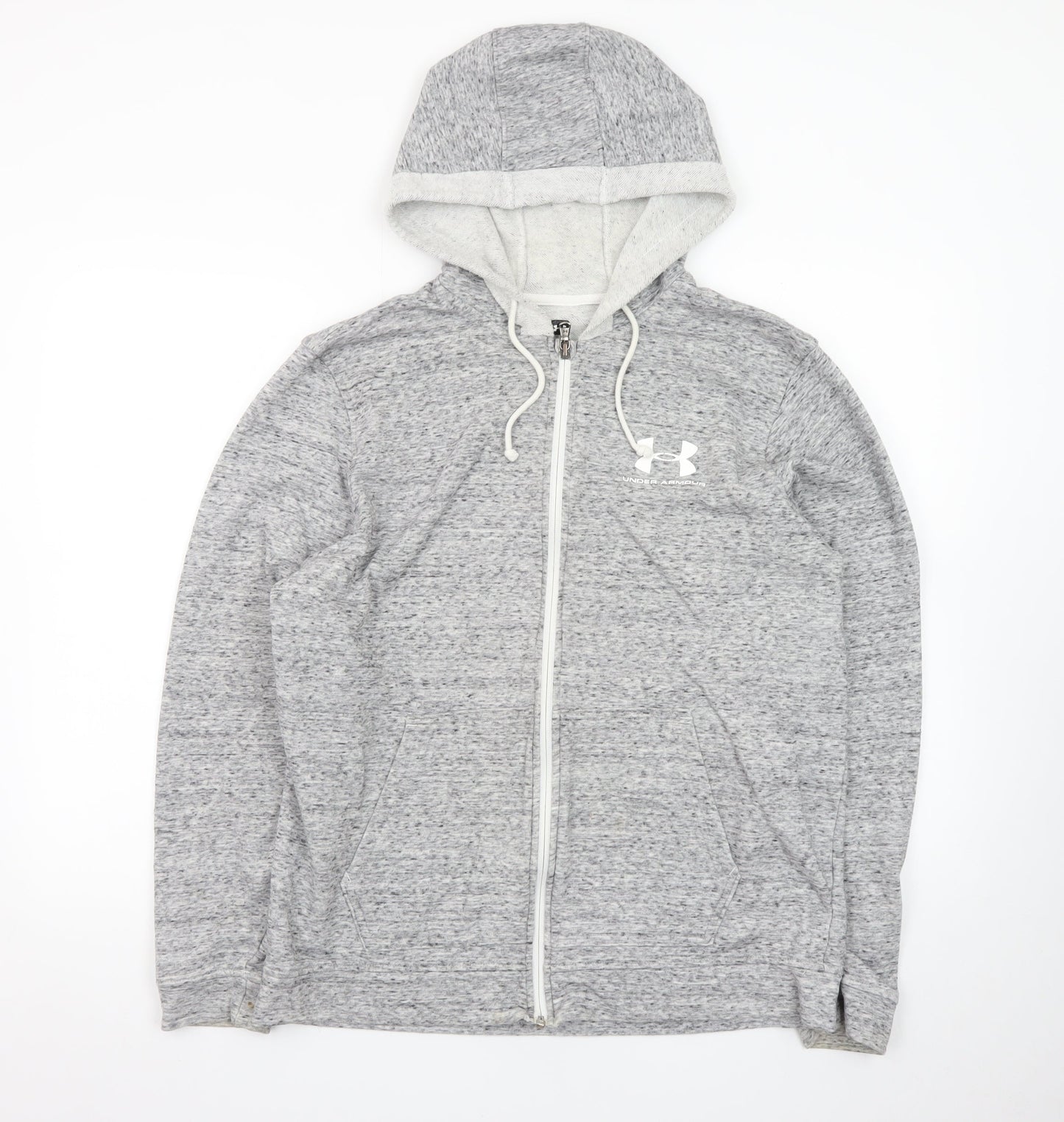 Under Armour Mens Grey Full Zip Hoodie Size L Regular Fit