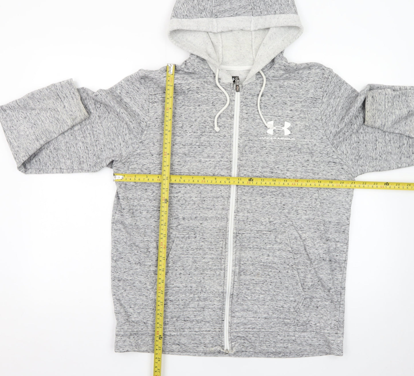 Under Armour Mens Grey Full Zip Hoodie Size L Regular Fit