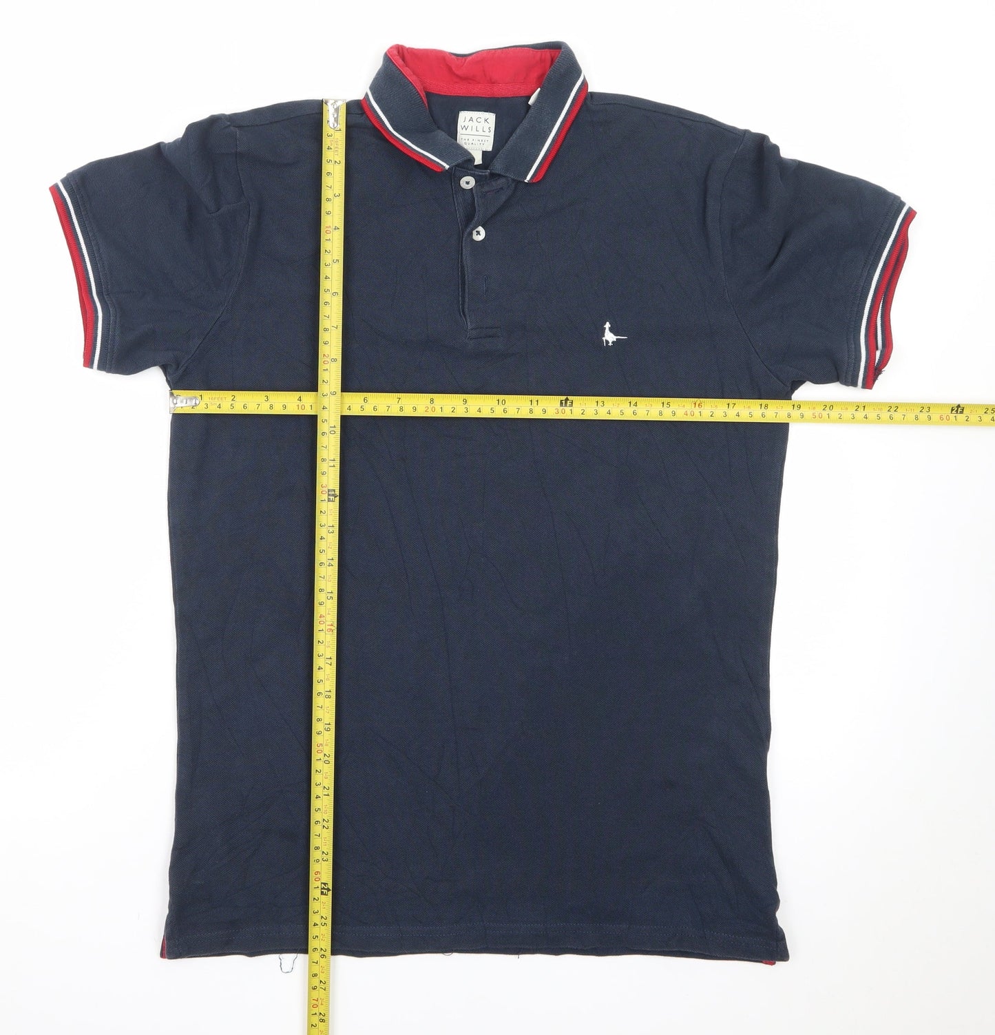 Jack Wills Men's Blue Small Slim Fit Cotton Polo Shirt