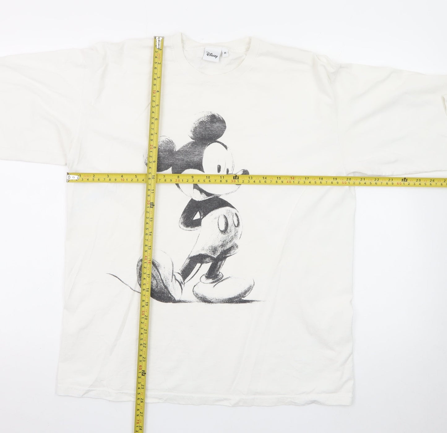 Disney Women’s White Long Sleeve Mickey Mouse Cotton T-Shirt M