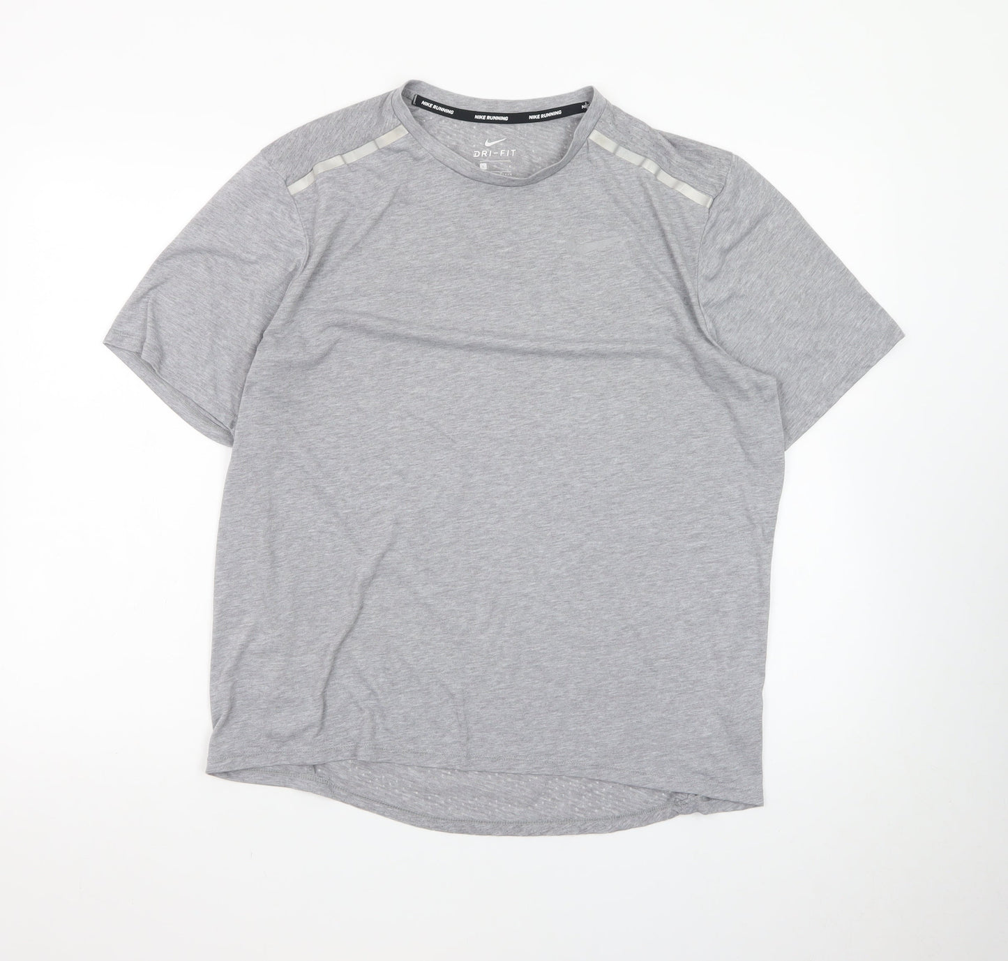 Nike Men's Grey Dri-Fit Running T-Shirt Size L Athletic Fit