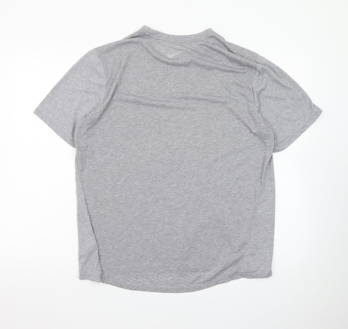 Nike Men's Grey Dri-Fit Running T-Shirt Size L Athletic Fit