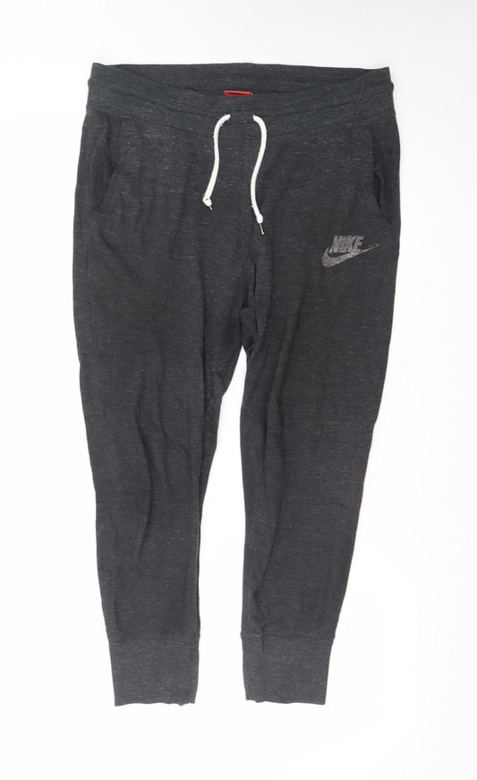 Nike Men's Black Jogger Trousers M Regular Fit Cotton Blend