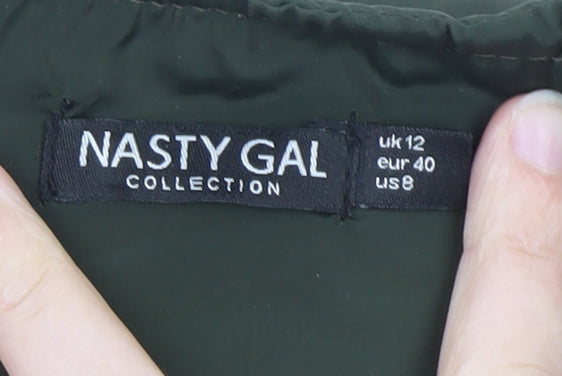 Nasty Gal Women Green Size 12 Padded Utility Waistcoat