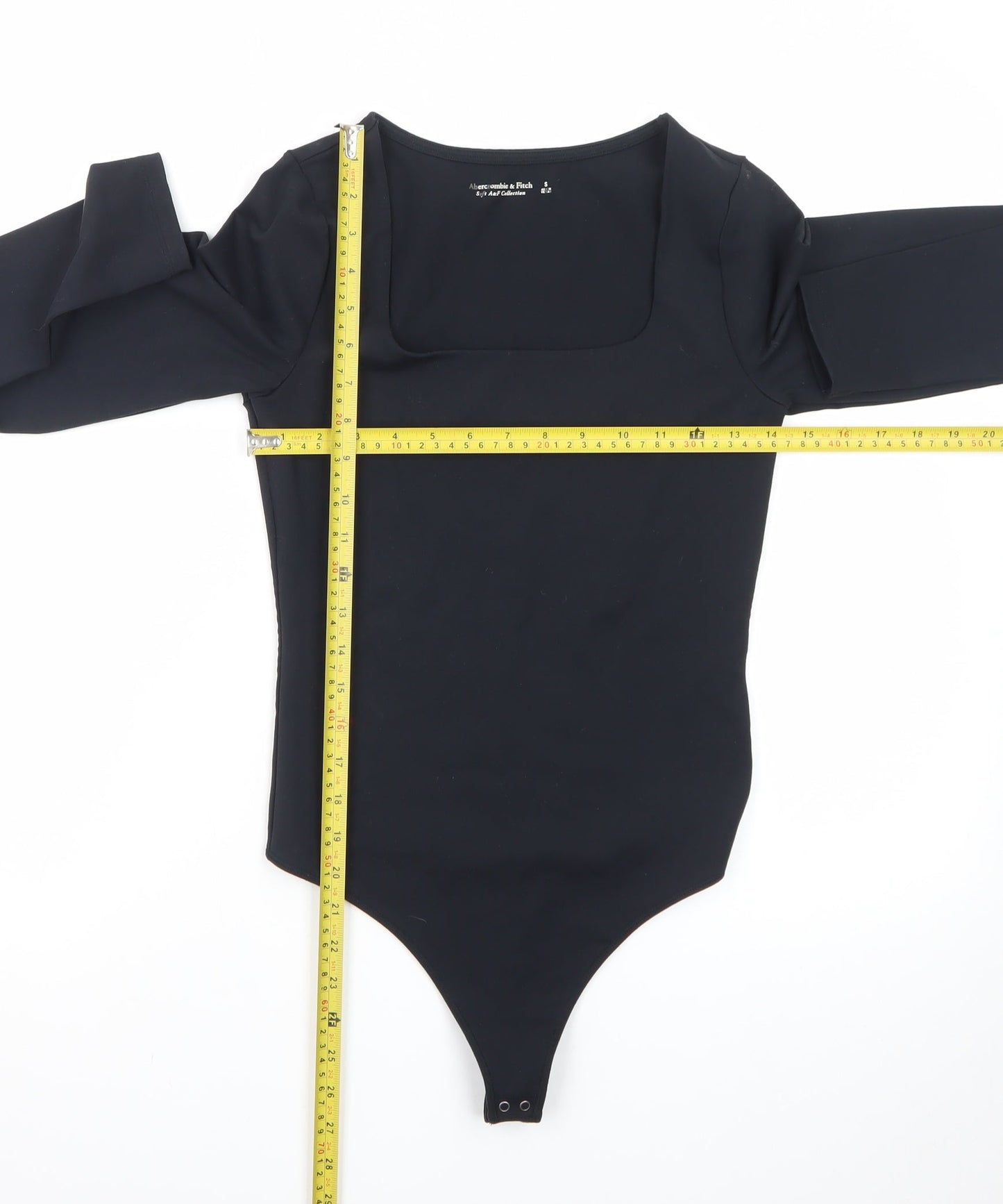 Abercrombie & Fitch Women's Black Long Sleeve Bodysuit, Size S Slim Fit