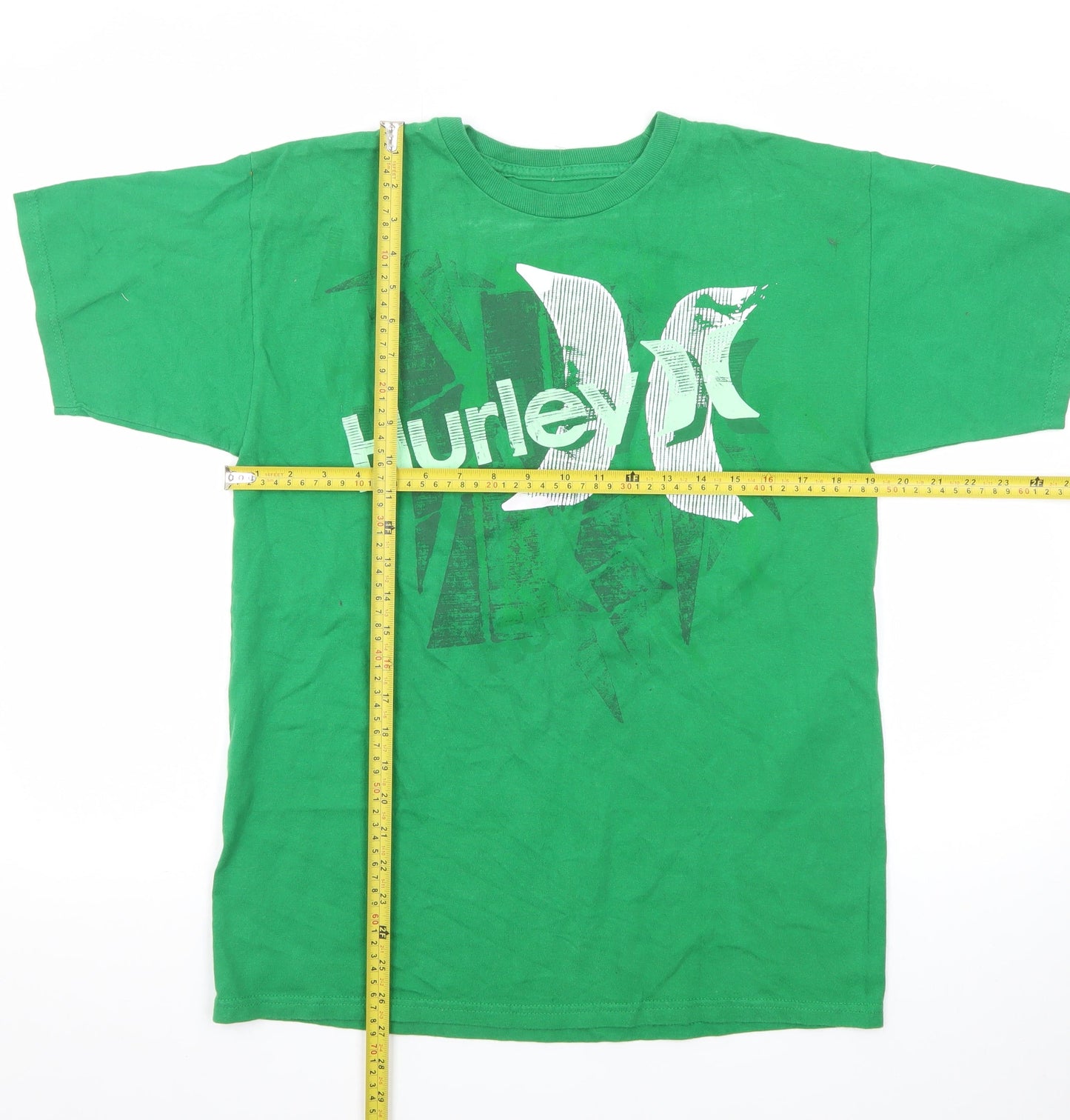 Hurley Men's Green Graphic Print Cotton Short Sleeve T-Shirt M