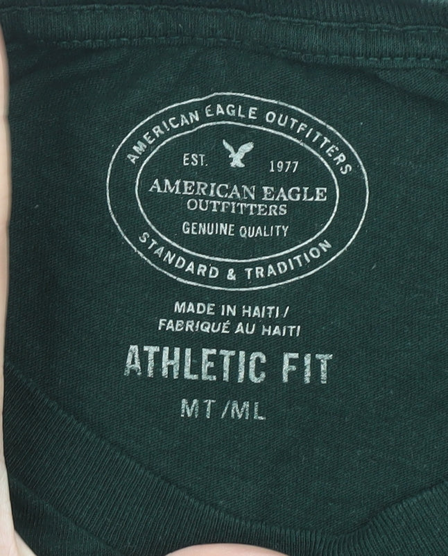 American Eagle Men’s Green Long Sleeve Athletic Fit T-Shirt MT