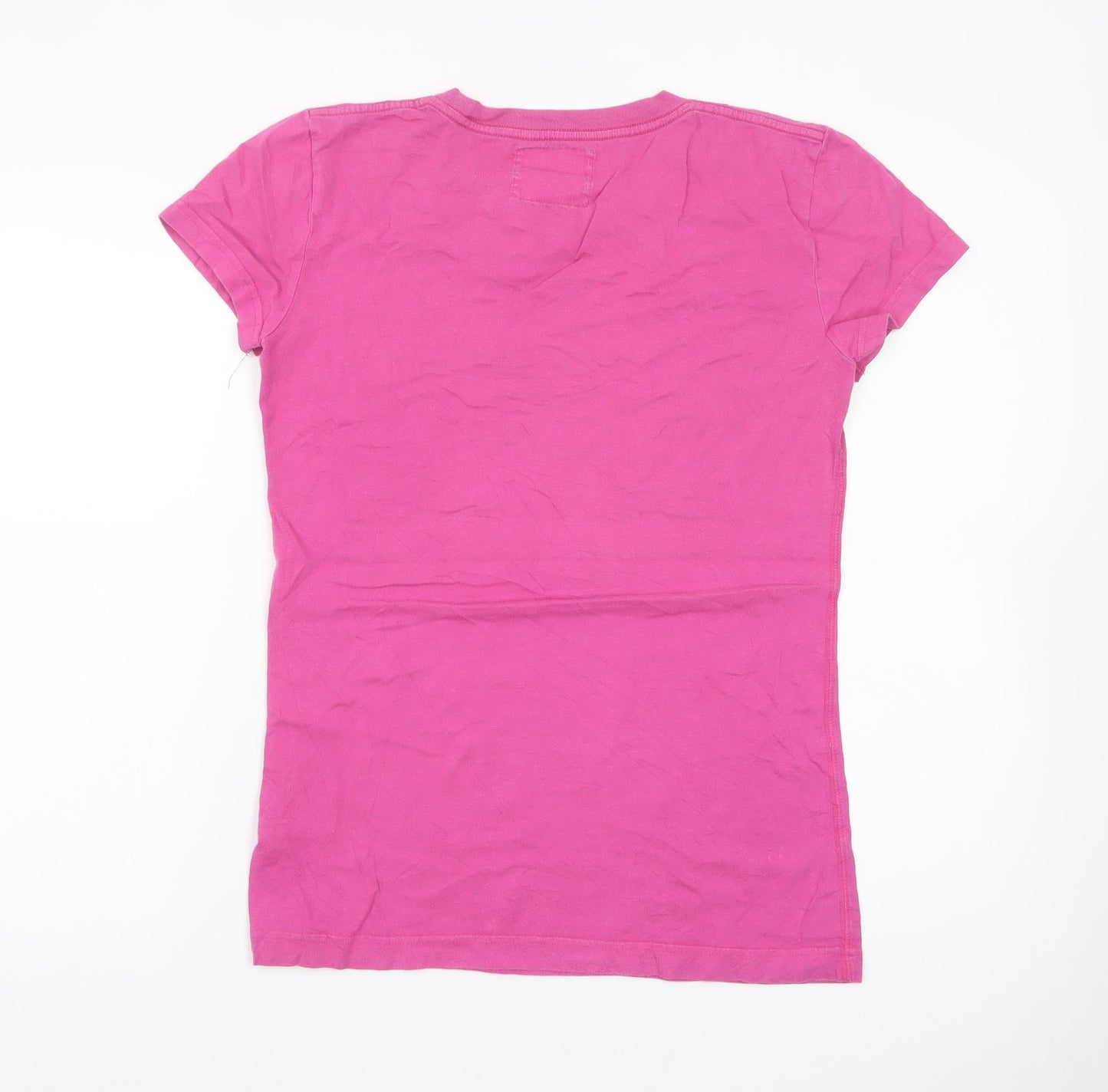 Jack Wills Womens Pink Basic Crew Neck Cotton T-Shirt Size 10