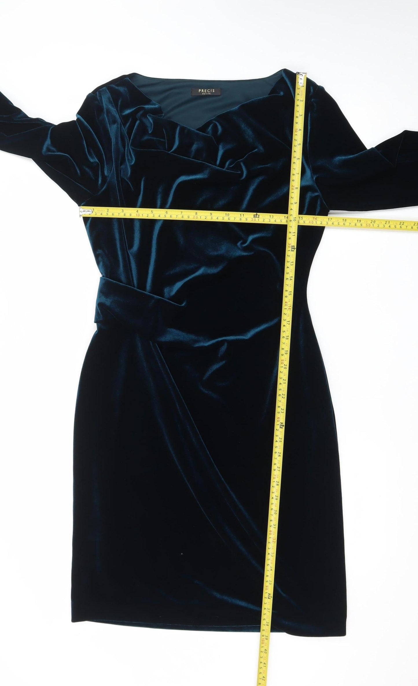 Precis Petite Women Blue Velvet Sheath Dress Size 12