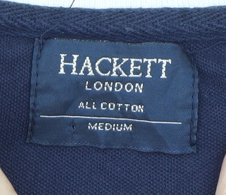 Hackett Aston Martin Racing Men's Blue Cotton Polo Shirt M