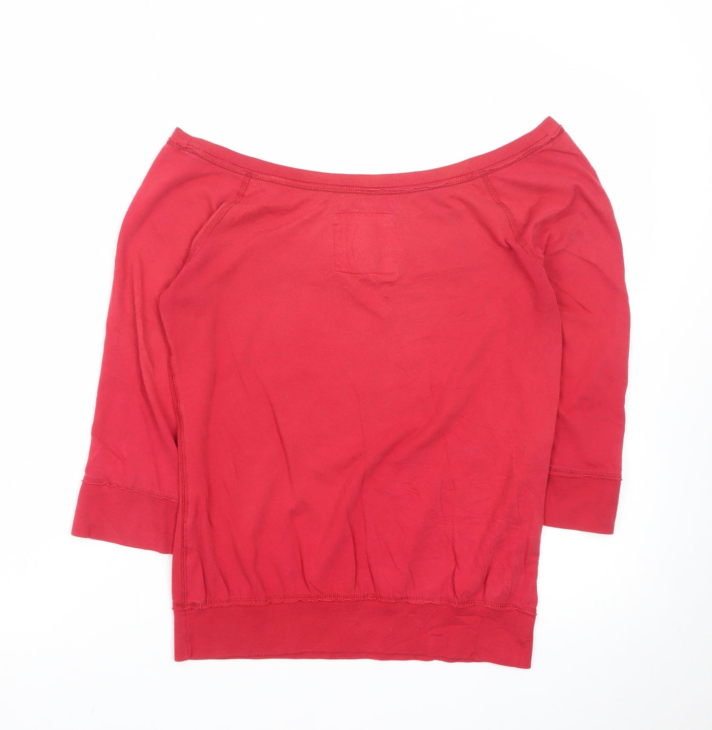 Abercrombie & Fitch Womens Red Off Shoulder 3/4 Sleeve Top XS