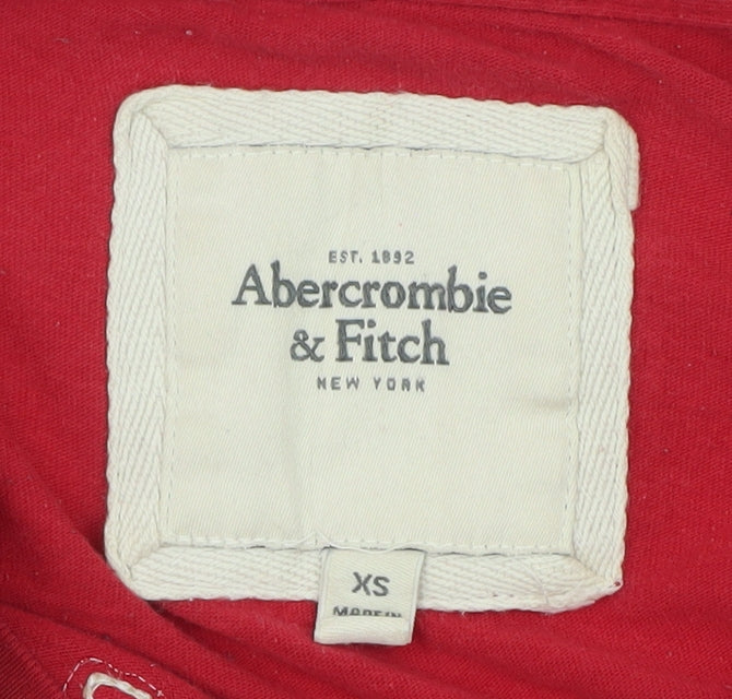 Abercrombie & Fitch Womens Red Off Shoulder 3/4 Sleeve Top XS