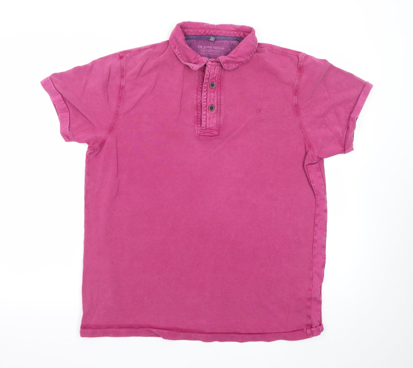 RJR John Rocha Men's Pink Short Sleeve Cotton Polo Shirt Size M