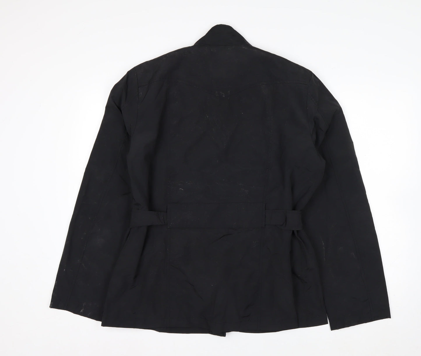 BHS Womens Black Military Style Belted Jacket Size 16