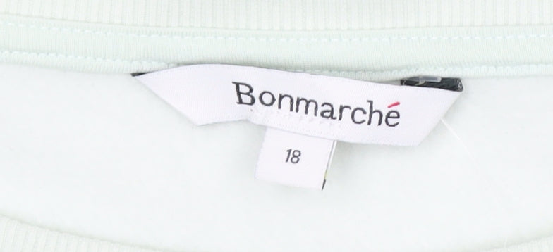 Bonmarché Women’s Mint Green Star Sweatshirt Size 18 Polyester Cotton Blend