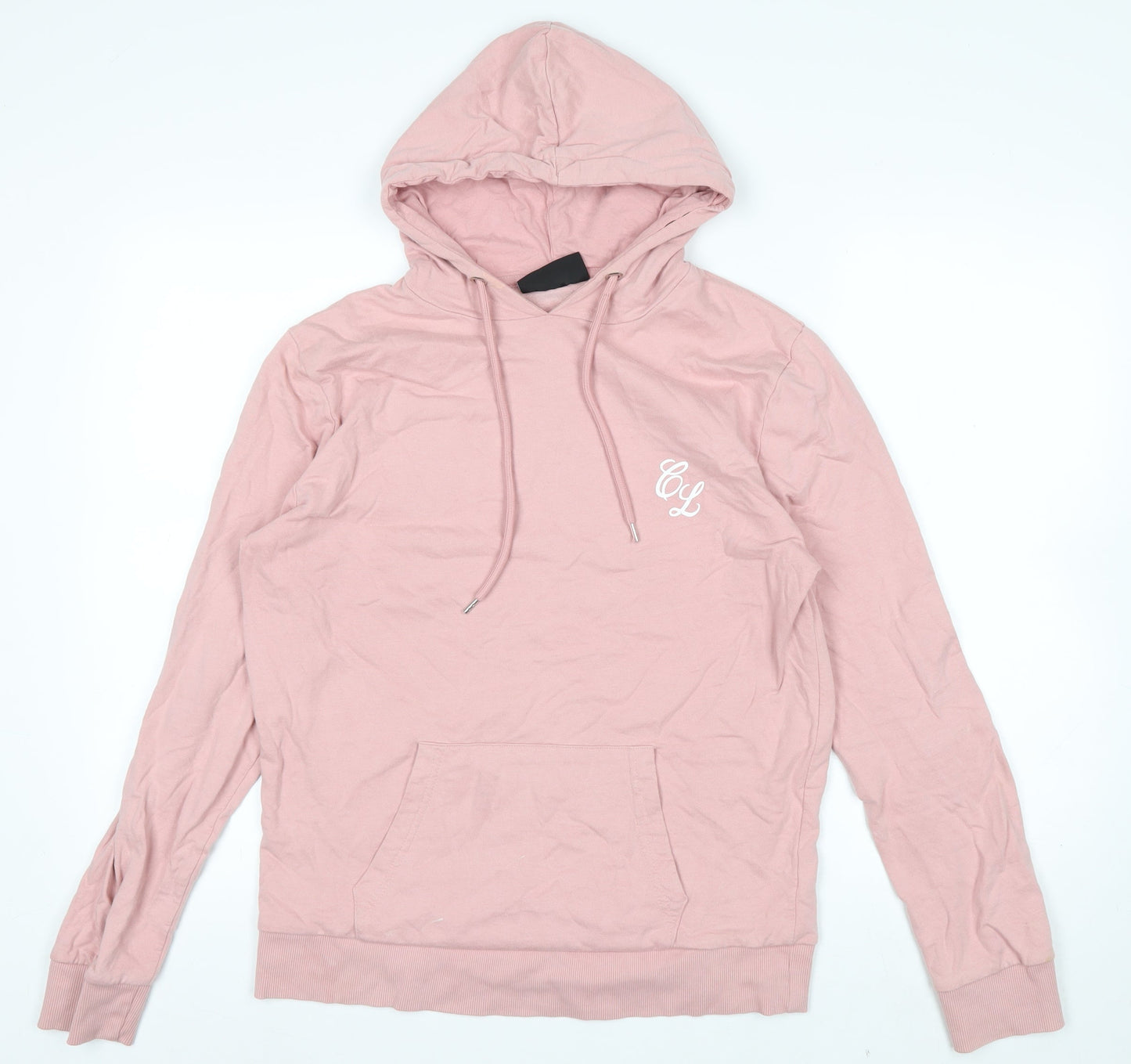 Closure London Womens Pink Small Pullover Hoodie Drawstring Cotton