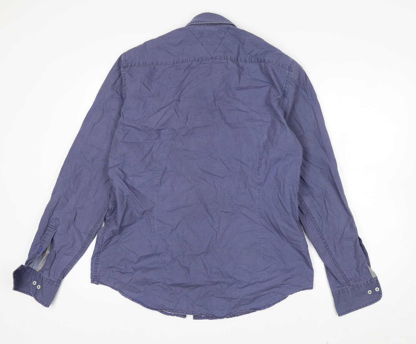 Tommy Hilfiger Men's Blue Check Cotton Button-Down Shirt XL