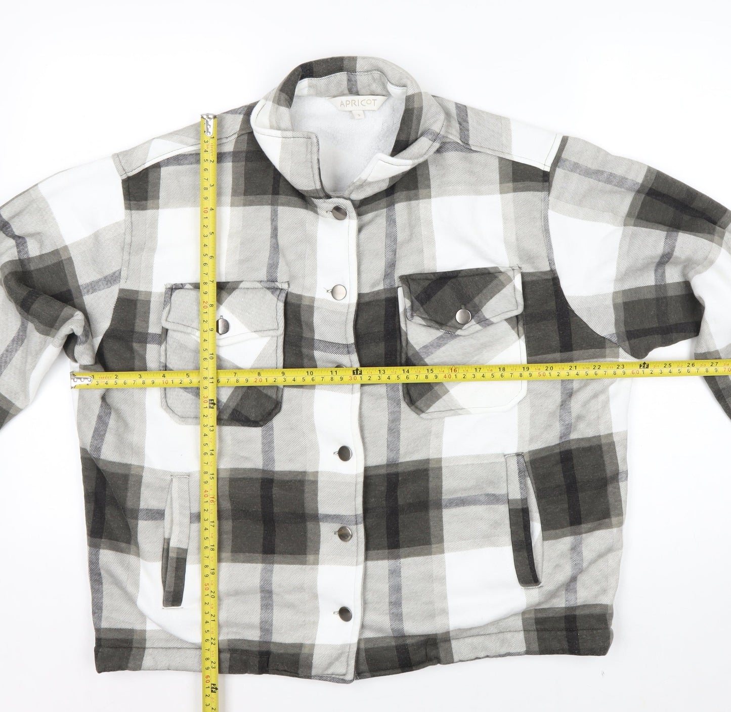 Apricot Men's Grey Check Flannel Jacket S Regular Fit