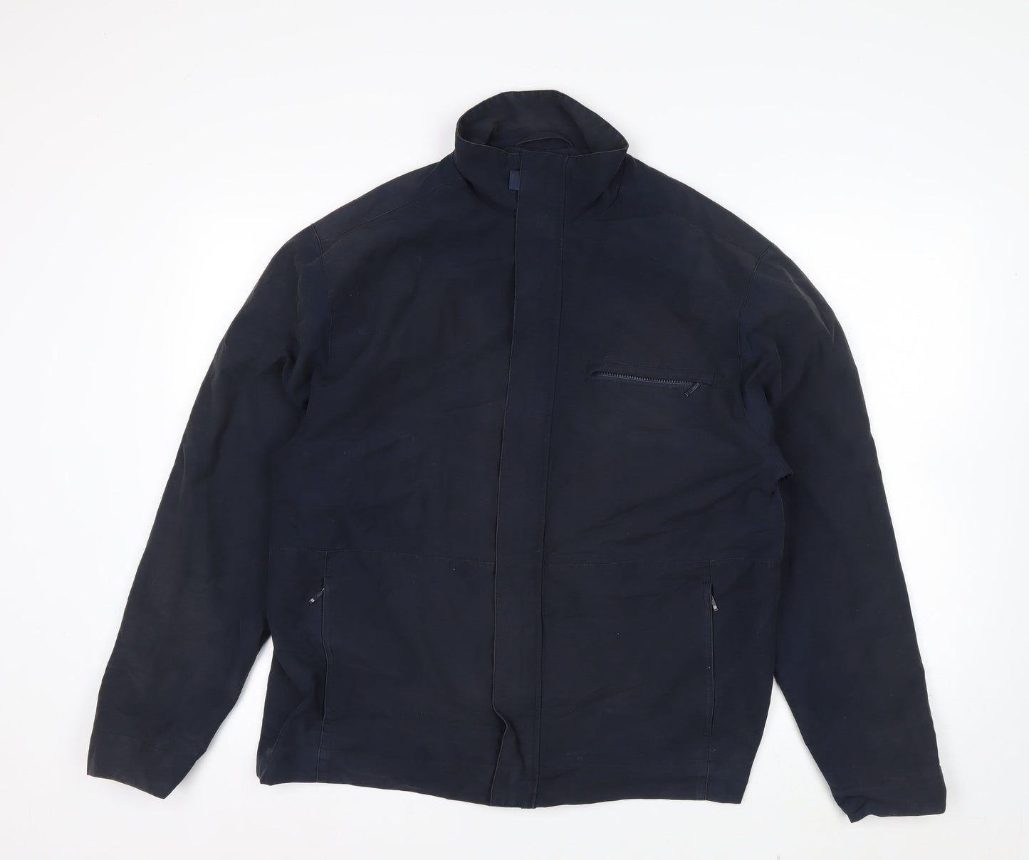 Debenhams Men's Blue Cotton Nylon Full Zip Jacket Size S