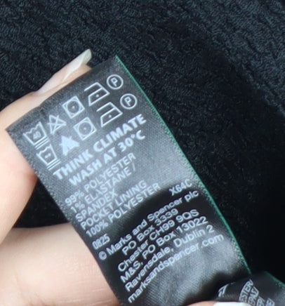 Marks and Spencer Women’s Black Cropped Knit Wide-Leg Trousers Size 12