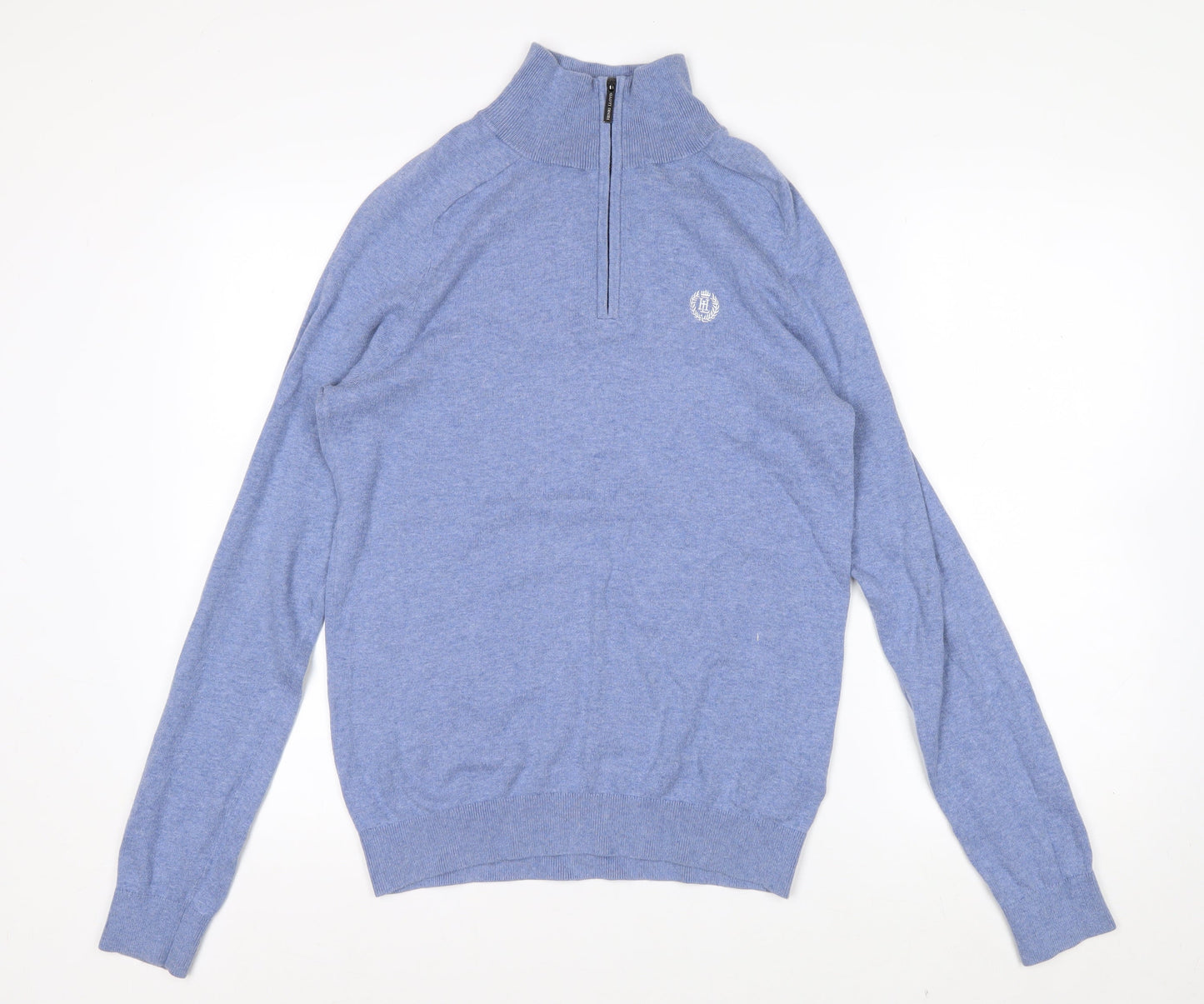 Henri Lloyd Men’s Blue Cotton 1/2 Zip High Neck Jumper Size S