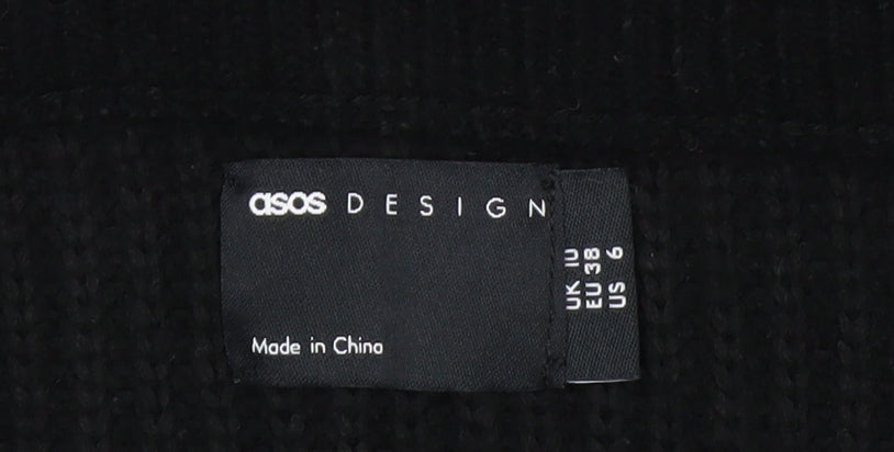 ASOS Women Black Size 10 Knit Pencil Skirt Stretch Winter