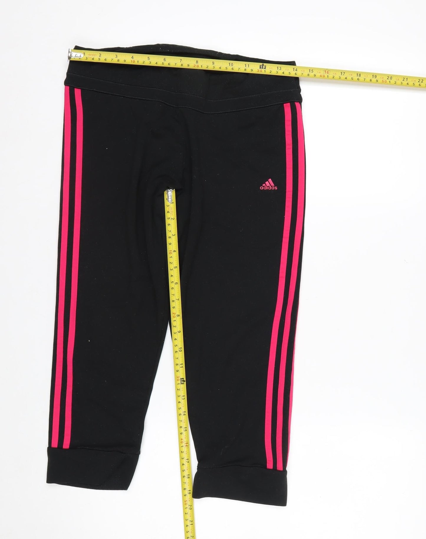 adidas Womens Black Jogger Trousers Size 12-14 Climalite Activewear