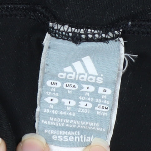 adidas Womens Black Jogger Trousers Size 12-14 Climalite Activewear