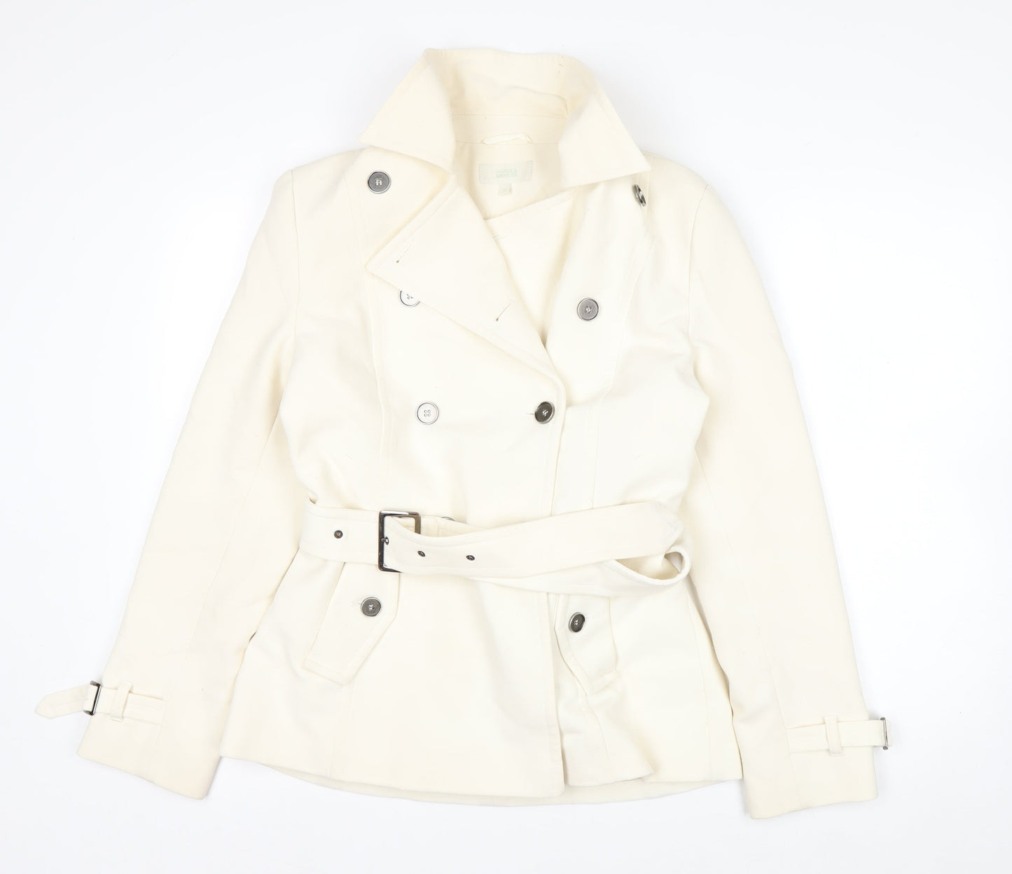 Marks and Spencer Women’s Ivory Belted Trench Coat Size 12