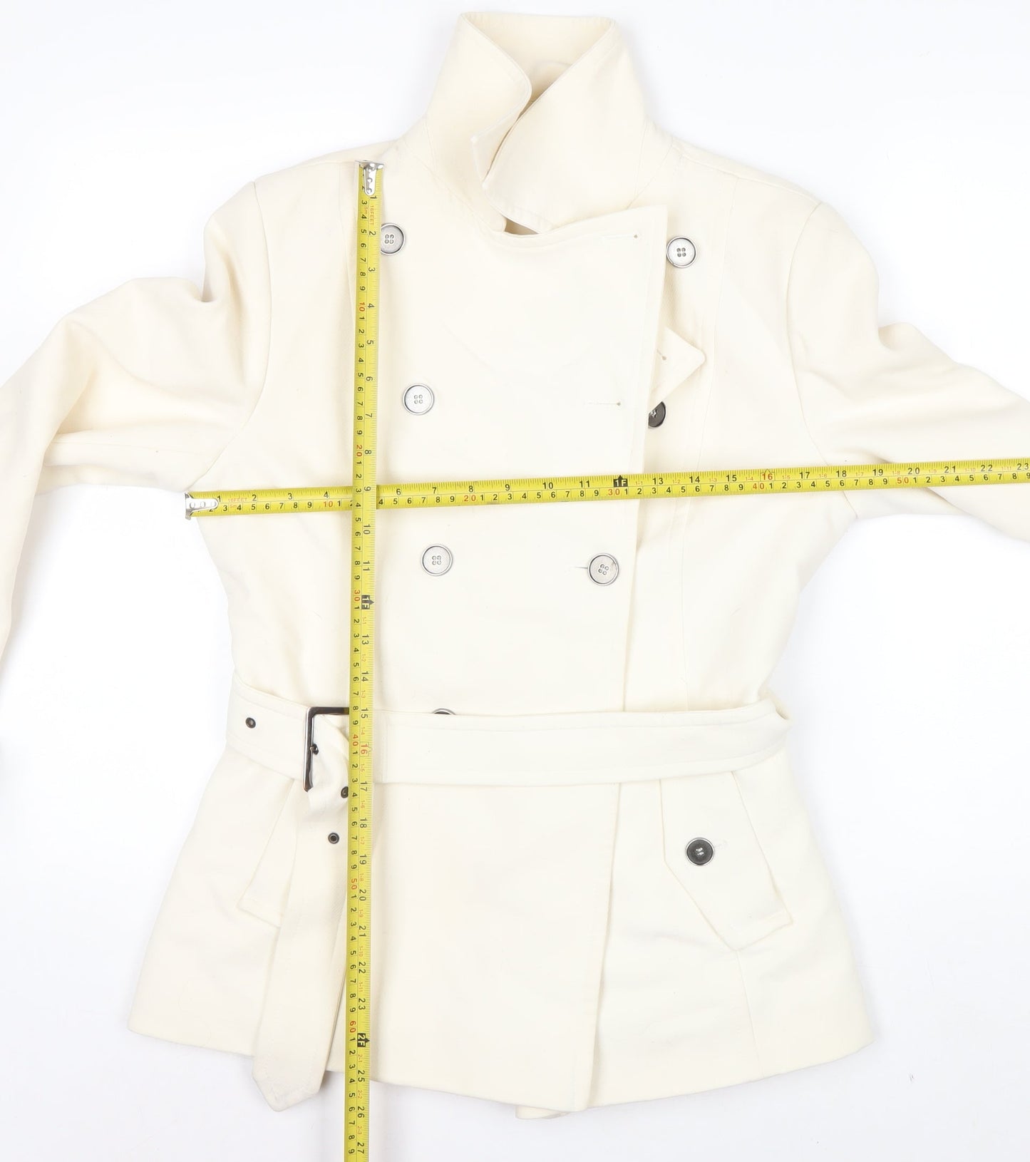 Marks and Spencer Women’s Ivory Belted Trench Coat Size 12