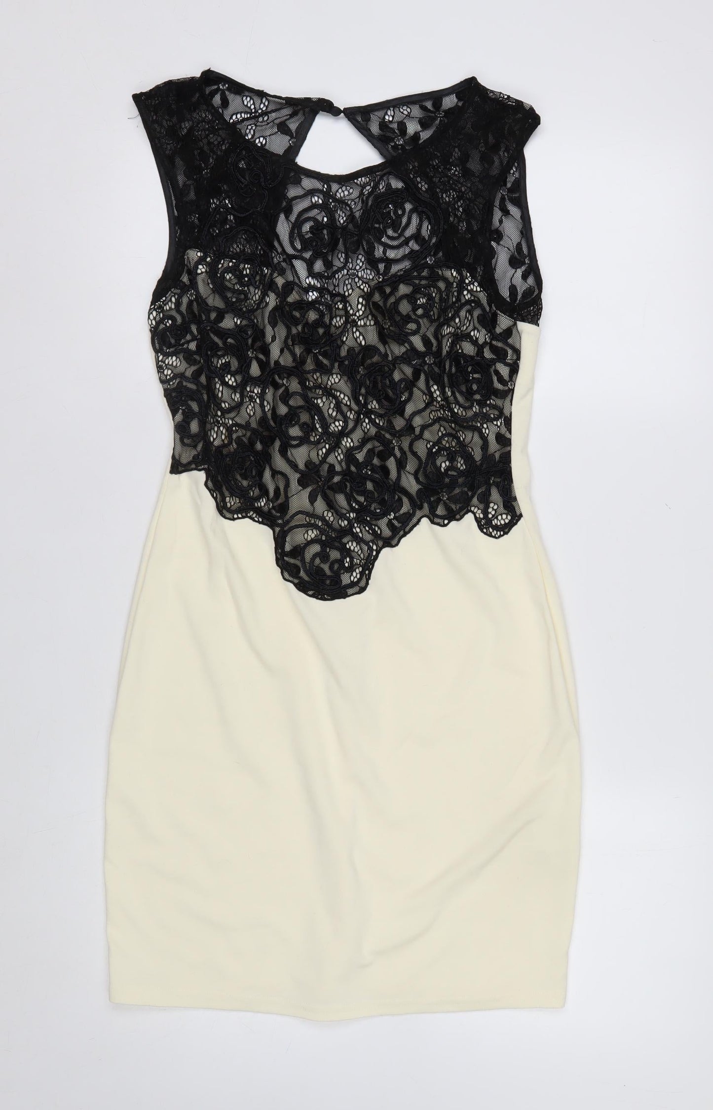 Quiz Women’s Black & White Lace Bodycon Dress Size 12