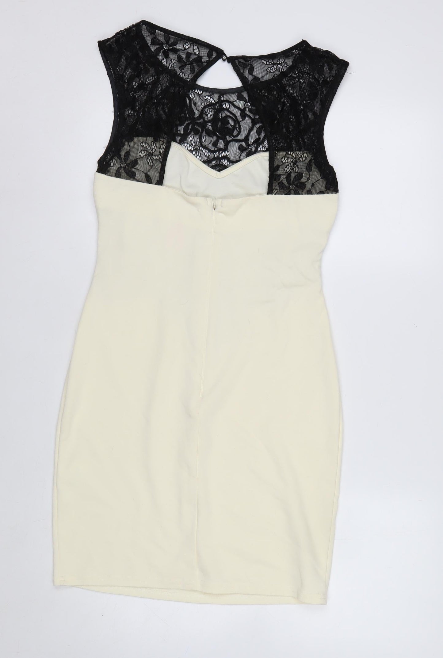 Quiz Women’s Black & White Lace Bodycon Dress Size 12