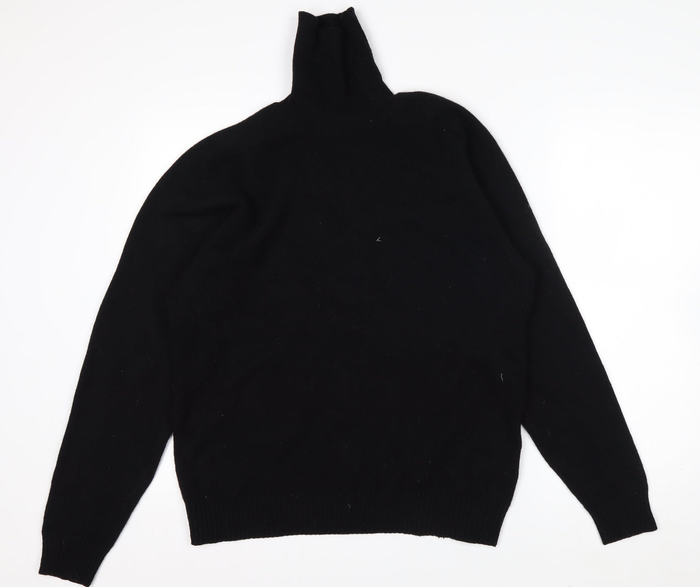 Springfield Originals Men's Black Wool Roll Neck Jumper Size M