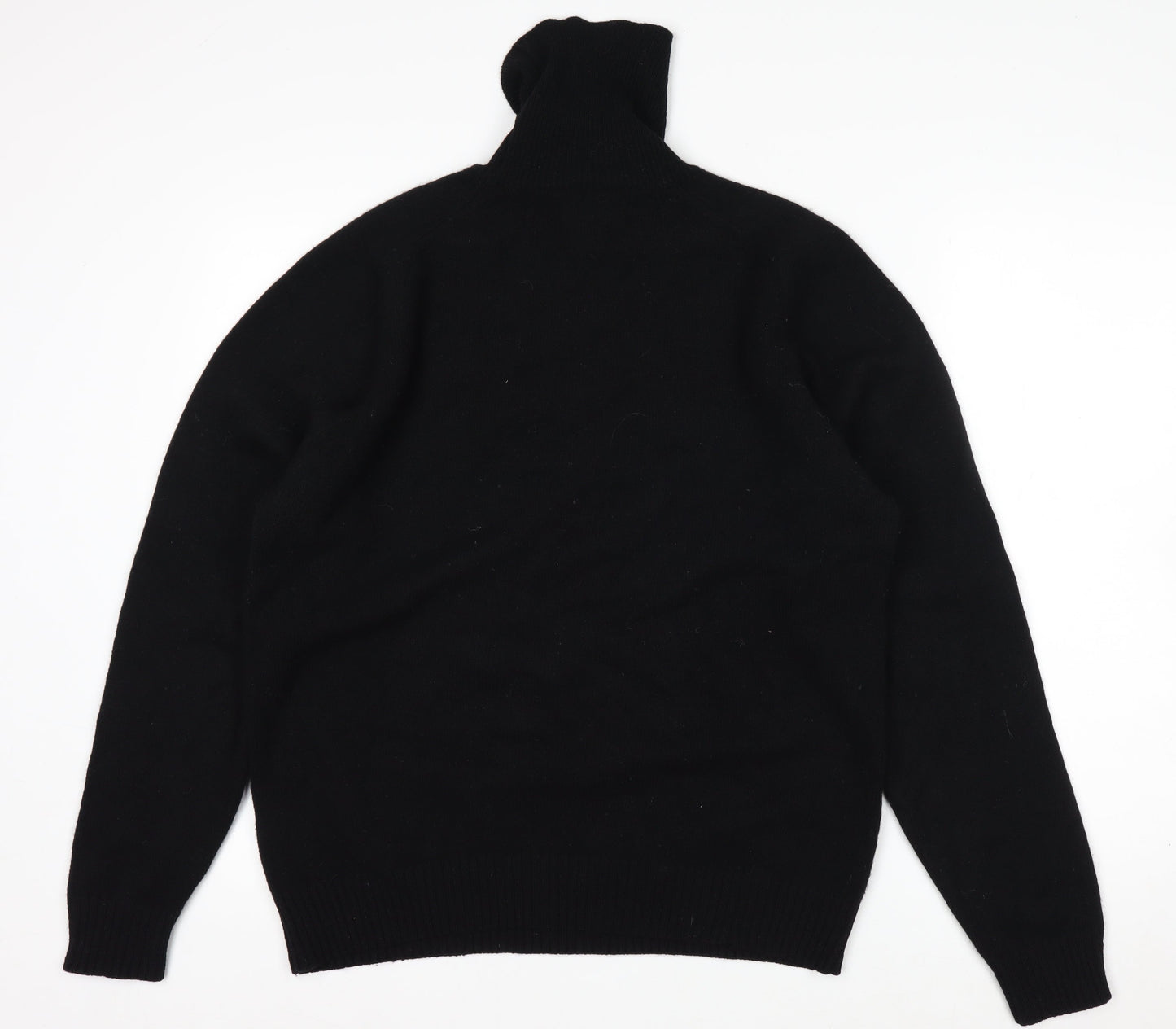 Springfield Originals Men's Black Wool Roll Neck Jumper Size M