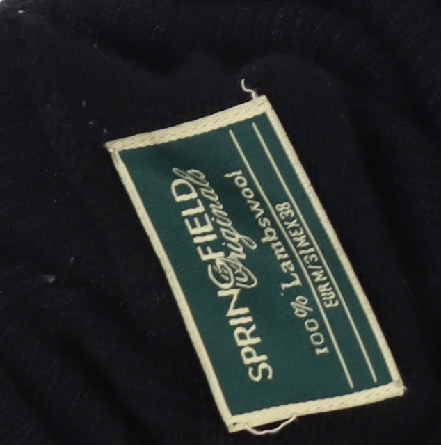 Springfield Originals Men's Black Wool Roll Neck Jumper Size M