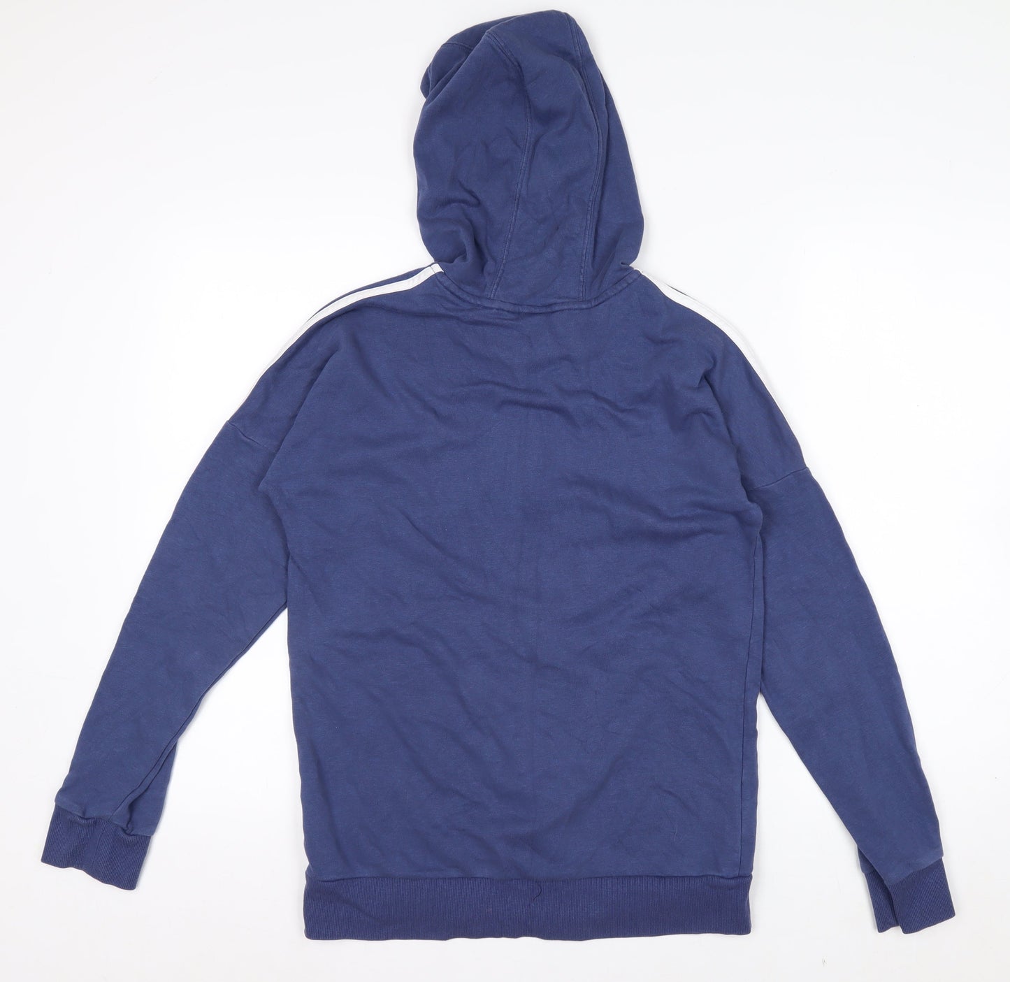 Adidas Boys Blue Full Zip Hoodie 13-14 Years Cotton Blend Lined Sportswear
