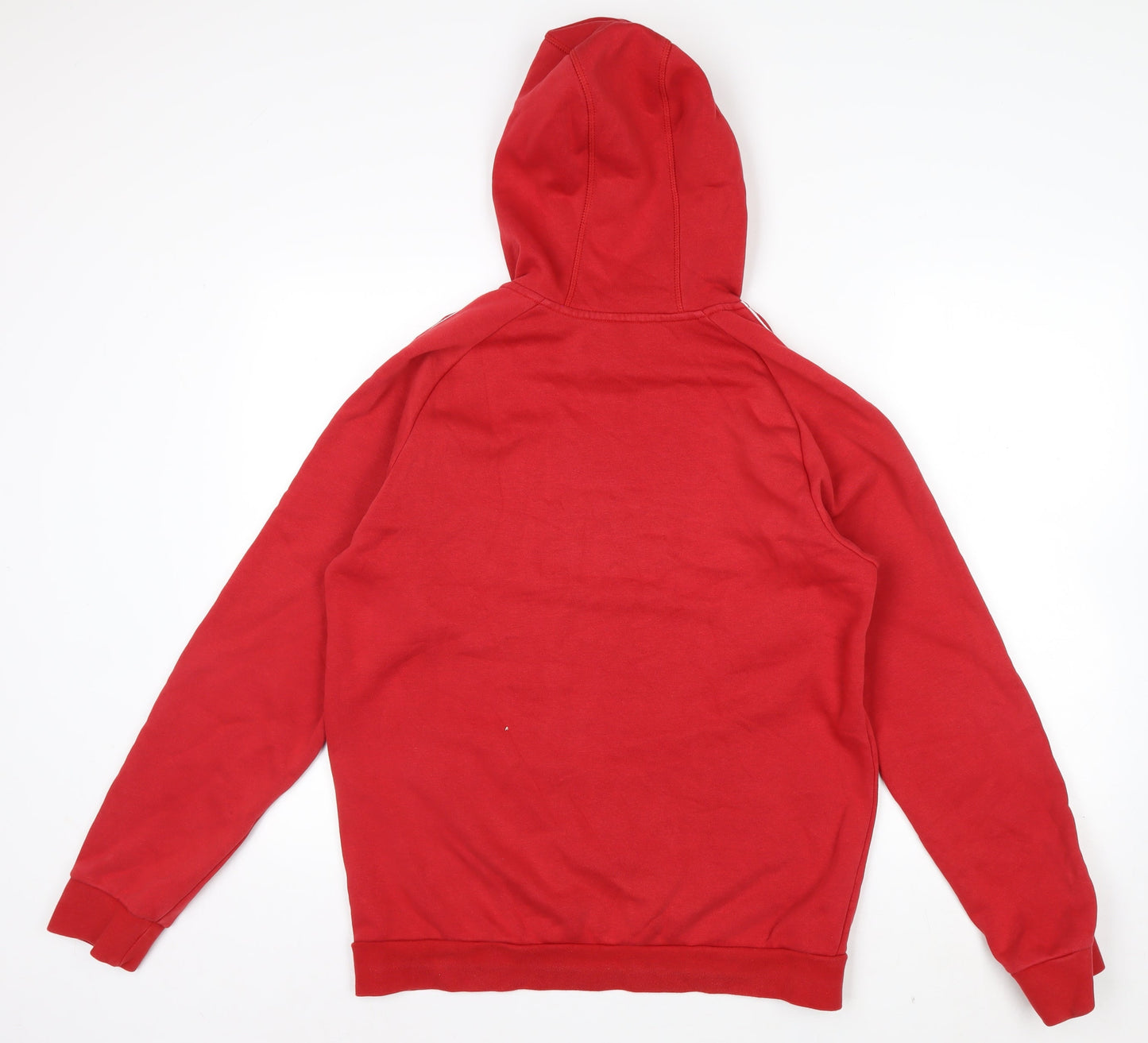 Adidas Men Red Pullover Hoodie Medium Fleece Lined Sportswear