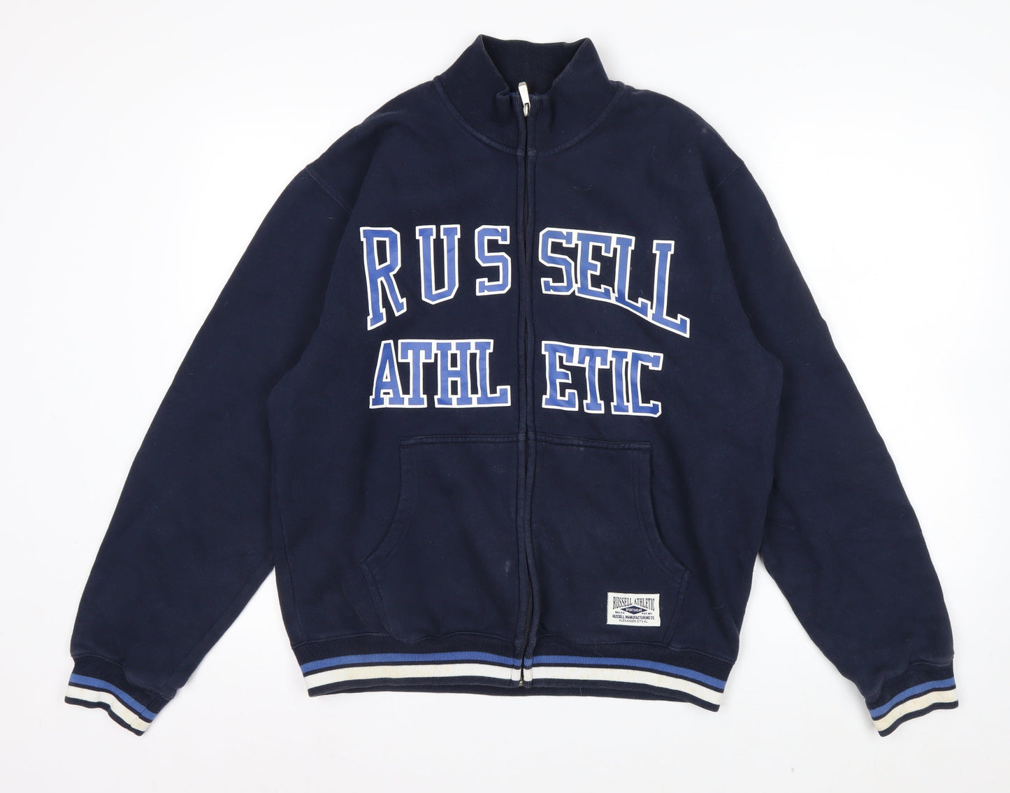 Russell Athletic Men's Blue Full Zip Fleece Sweatshirt M