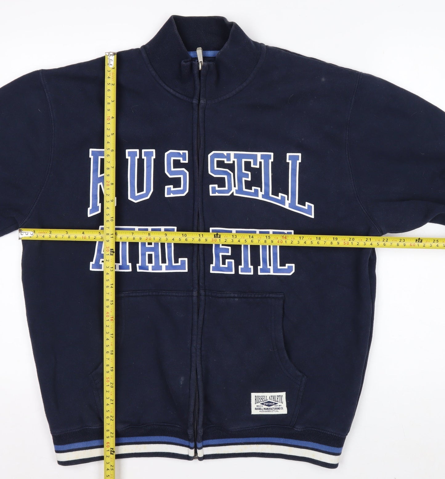 Russell Athletic Men's Blue Full Zip Fleece Sweatshirt M