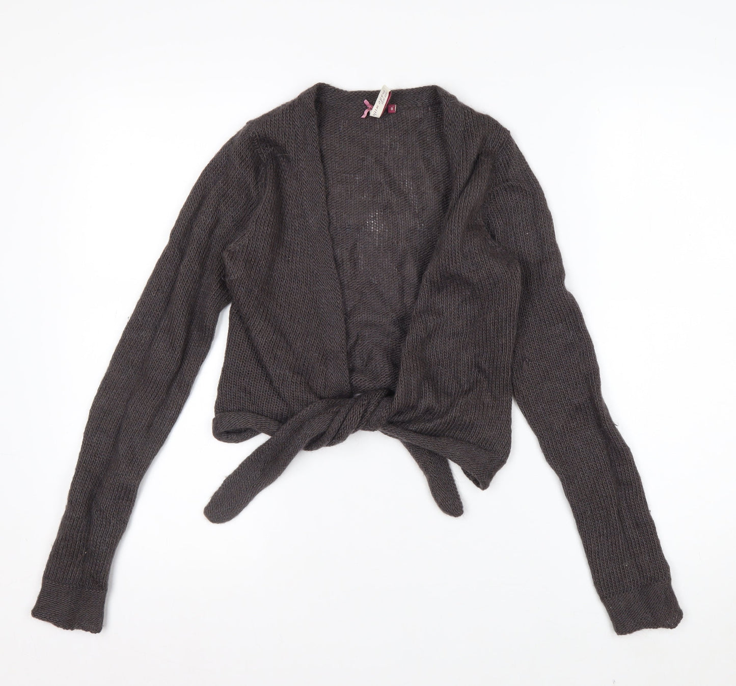 White Stuff Women’s Brown Wool Blend Open Knit Cardigan Size 8