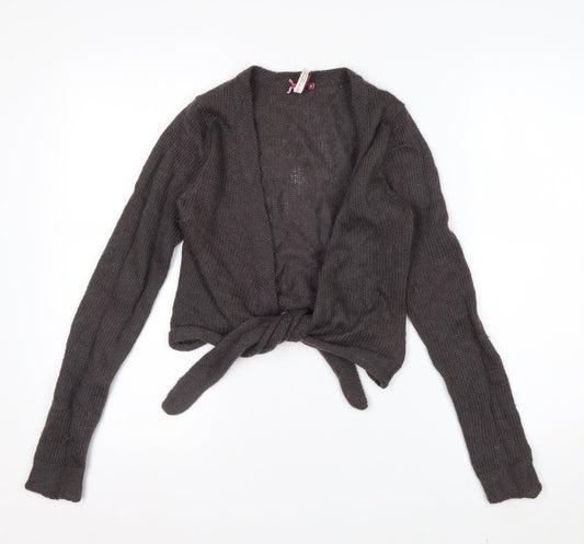 White Stuff Women’s Brown Wool Blend Open Knit Cardigan Size 8