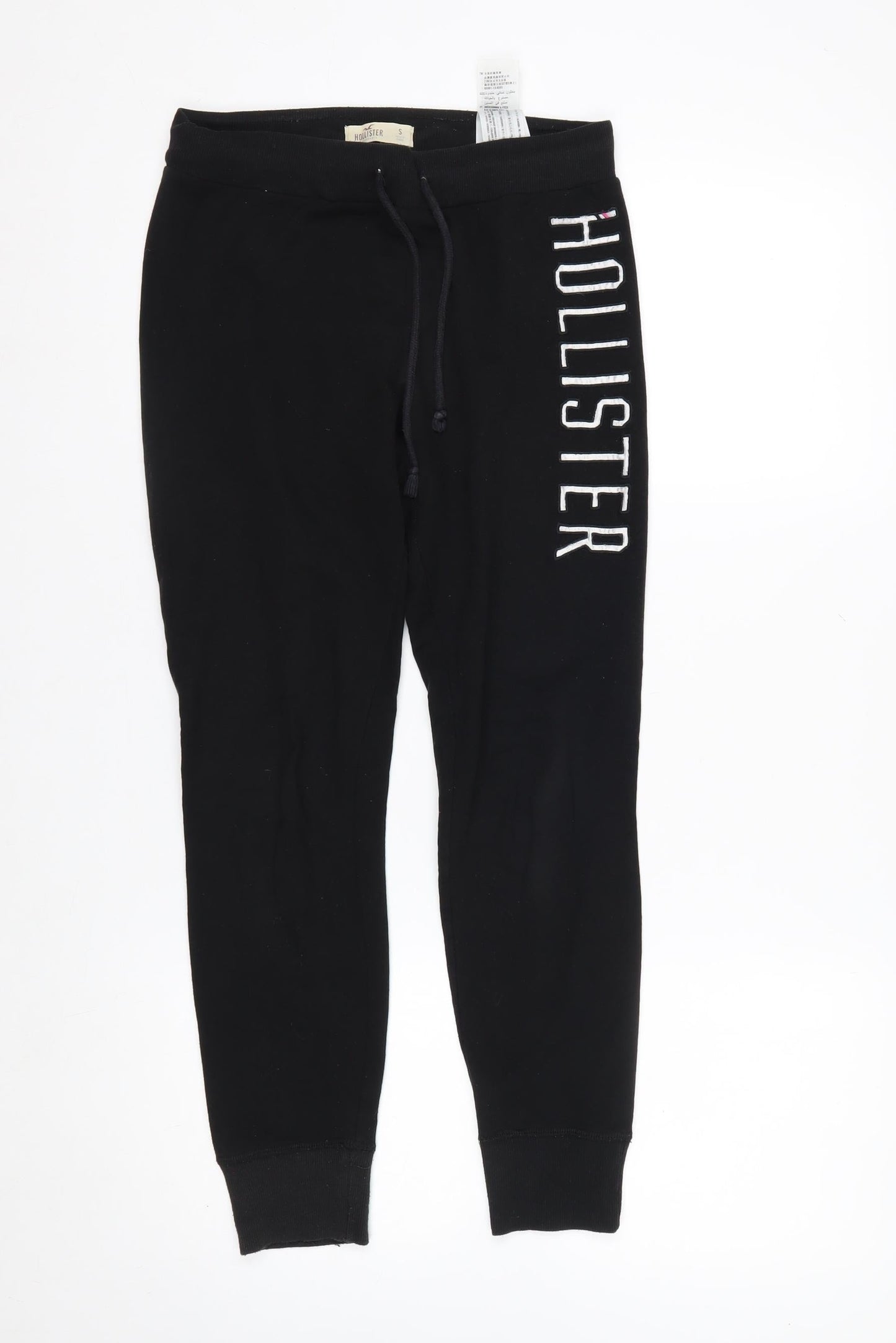Hollister Women Black Jogger Sweatpants S Cotton Blend Drawstring