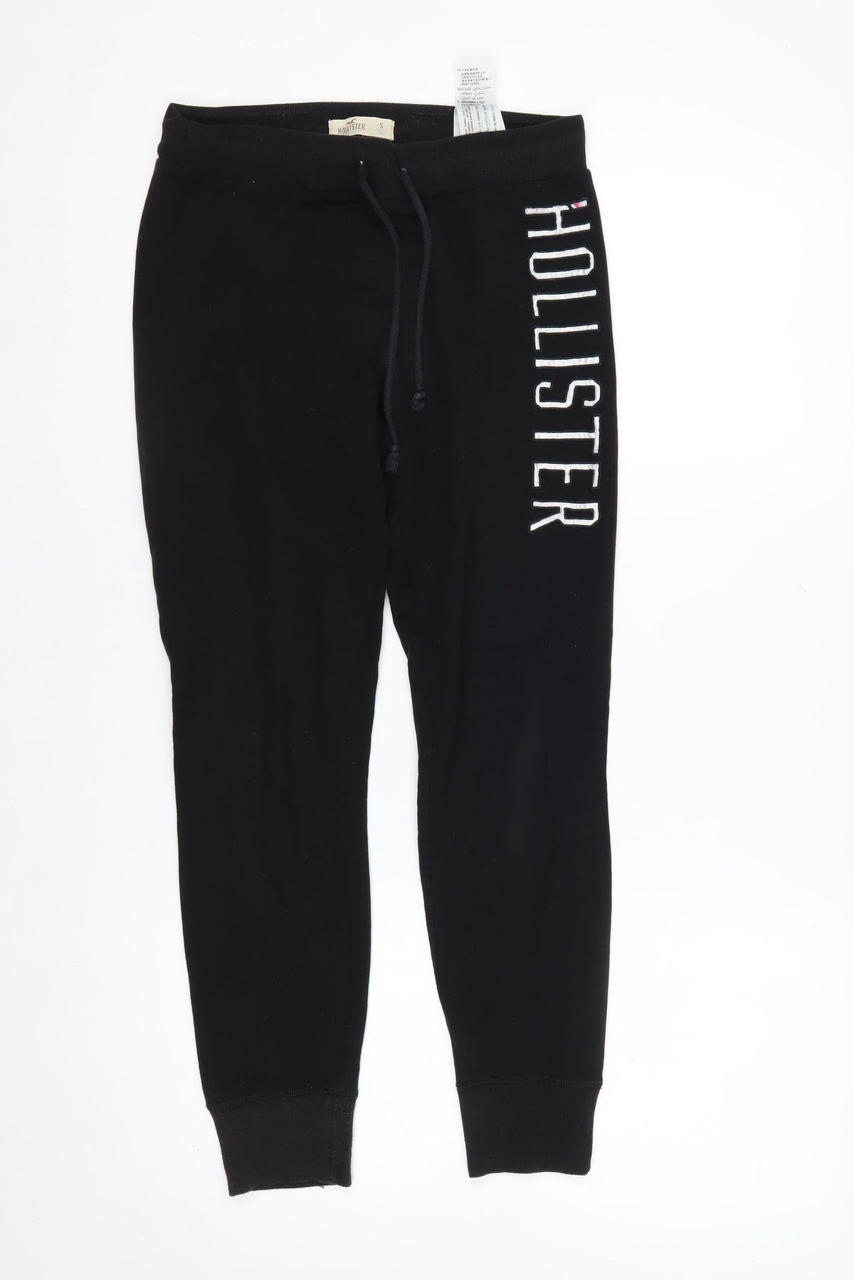 Hollister Women Black Jogger Sweatpants S Cotton Blend Drawstring